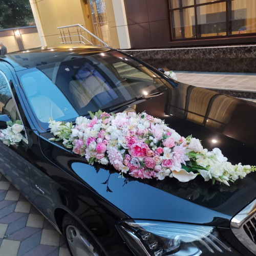 Украшение для свадебного авто "Розовый букет"
